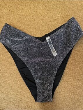 Victoria's Secret PINK Silver Shimmer high cut bikini bottom small